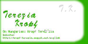 terezia kropf business card